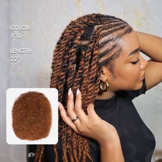 Auburn Brown #30 Color Affordable Afro Kinky Bulk Human Hair Extensions For Braiding DreadLock Auburn Brown #30 Color Affordable Afro Kinky Bulk Human Hair Extensions For Braiding DreadLock