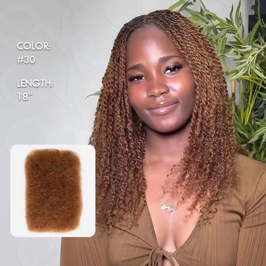 Auburn Brown #30 Color Affordable Afro Kinky Bulk Human Hair Extensions For Braiding DreadLock Auburn Brown #30 Color Affordable Afro Kinky Bulk Human Hair Extensions For Braiding DreadLock