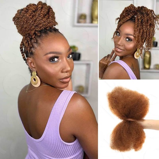 Auburn Brown #30 Color Affordable Afro Kinky Bulk Human Hair Extensions For Braiding DreadLock Auburn Brown #30 Color Affordable Afro Kinky Bulk Human Hair Extensions For Braiding DreadLock