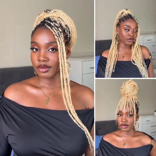 #613 Blonde Color Afro kinky Bulk Human Hair Extensions for Braiding & Twists #613 Blonde Color Afro kinky Bulk Human Hair Extensions for Braiding & Twists