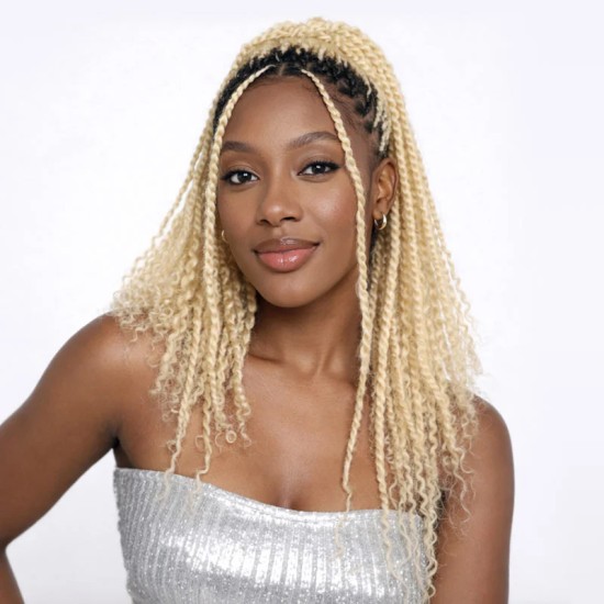 #613 Blonde Color Afro kinky Bulk Human Hair Extensions for Braiding & Twists #613 Blonde Color Afro kinky Bulk Human Hair Extensions for Braiding & Twists