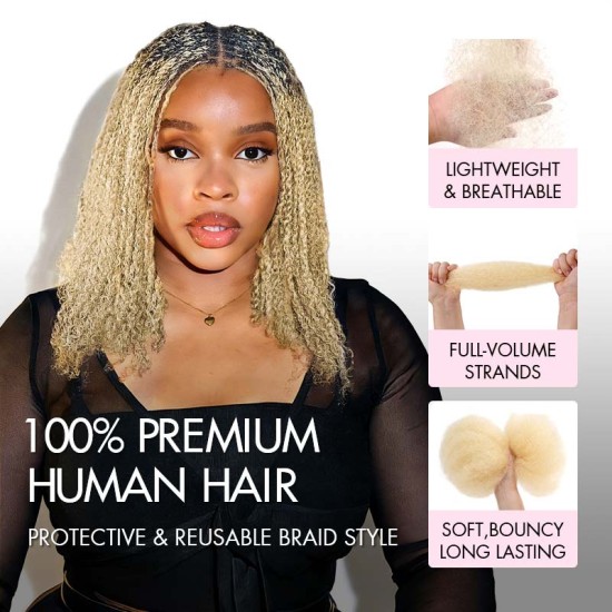 #613 Blonde Color Afro kinky Bulk Human Hair Extensions for Braiding & Twists #613 Blonde Color Afro kinky Bulk Human Hair Extensions for Braiding & Twists