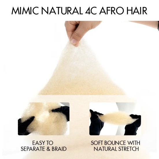 #613 Blonde Color Afro kinky Bulk Human Hair Extensions for Braiding & Twists #613 Blonde Color Afro kinky Bulk Human Hair Extensions for Braiding & Twists