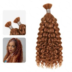 Auburn Brown #30 Water Wave Bulk Hair Extensions for Boho Knotless Braiding