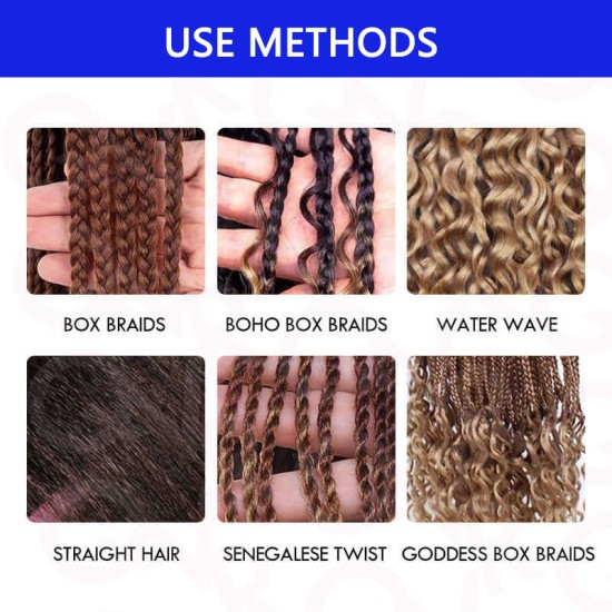 Auburn Brown #30 Water Wave Bulk Hair Extensions for Boho Knotless Braiding Auburn Brown #30 Water Wave Bulk Hair Extensions for Boho Knotless Braiding