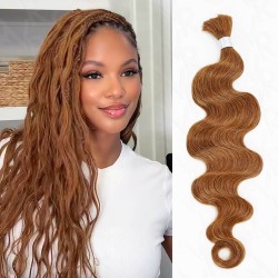 Auburn Brown #30 Body Wave Boho Knotless Braids Human Bulk Hair Auburn Brown Human Braiding Hair Extensions