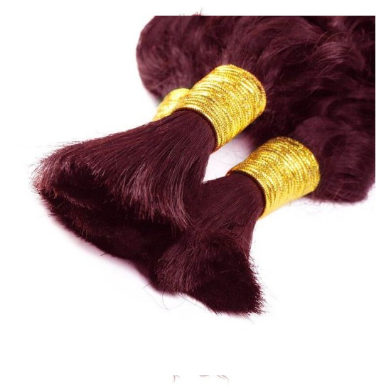 Burgundy Deep Wave Bulk Hair Extensions for Boho Knotless Braiding Burgundy Deep Wave Bulk Hair Extensions for Boho Knotless Braiding