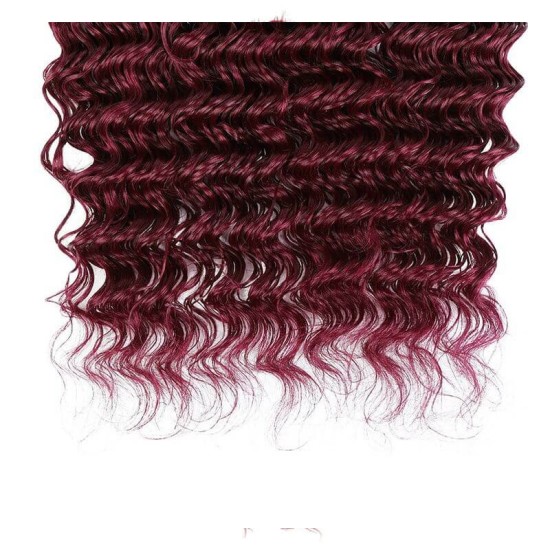 Burgundy Deep Wave Bulk Hair Extensions for Boho Knotless Braiding Burgundy Deep Wave Bulk Hair Extensions for Boho Knotless Braiding