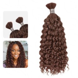 Dark Brown #4 Water Wave Bulk Hair Extensions for Boho Knotless Braiding Dark Brown #4 Water Wave Bulk Hair Extensions for Boho Knotless Braiding