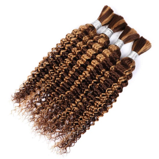 Highlight P4/27 Kinky Curly Bulk Hair Extensions for Boho Knotless Braiding Highlight P4/27 Kinky Curly Bulk Hair Extensions for Boho Knotless Braiding