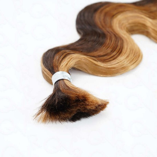 Brown Highlight #P4/30/27 Body Wave Boho Knotless Braids Human Bulk Braiding Hair Extensions Brown Highlight #P4/30/27 Body Wave Boho Knotless Braids Human Bulk Braiding Hair Extensions