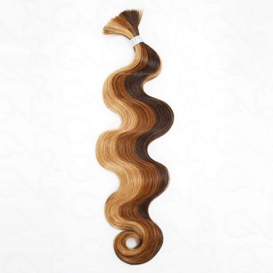 Brown Highlight #P4/30/27 Body Wave Boho Knotless Braids Human Bulk Braiding Hair Extensions Brown Highlight #P4/30/27 Body Wave Boho Knotless Braids Human Bulk Braiding Hair Extensions