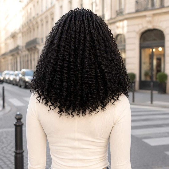 Natural Black #1B Afro Kinky Curly Human Bulk Hair Extensions for Boho Knotless Braiding Natural Black #1B Afro Kinky Curly Human Bulk Hair Extensions for Boho Knotless Braiding
