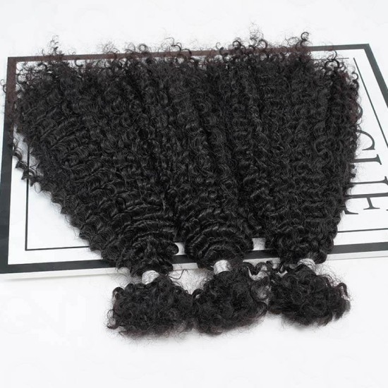 Natural Black #1B Afro Kinky Curly Human Bulk Hair Extensions for Boho Knotless Braiding Natural Black #1B Afro Kinky Curly Human Bulk Hair Extensions for Boho Knotless Braiding