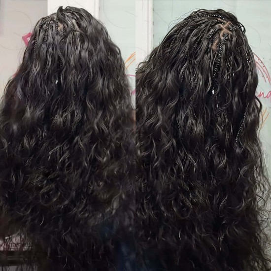 Natural Black #1B Body Wave Bulk Hair Extensions for Boho Knotless Braiding Natural Black #1B Body Wave Bulk Hair Extensions for Boho Knotless Braiding