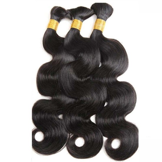 Natural Black #1B Body Wave Bulk Hair Extensions for Boho Knotless Braiding Natural Black #1B Body Wave Bulk Hair Extensions for Boho Knotless Braiding