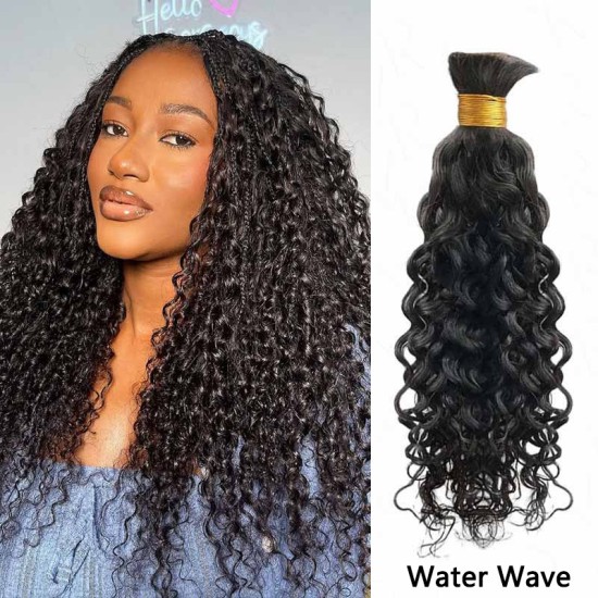 Natural Black #1B Body Wave Bulk Hair Extensions for Boho Knotless Braiding Natural Black #1B Body Wave Bulk Hair Extensions for Boho Knotless Braiding