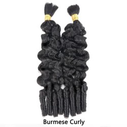 Burmese Curly Boho Knotless Braids Human Bulk Hair Natural Black Human Braiding Hair Extensions Burmese Curly Boho Knotless Braids Human Bulk Hair Natural Black Human Braiding Hair Extensions