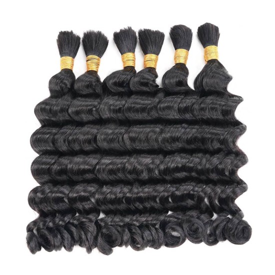 Loose Deep Wave Boho Knotless Braids with Spring Curl Ends Natural Black Bulk Human Braiding Hair Extensions Loose Deep Wave Boho Knotless Braids with Spring Curl Ends Natural Black Bulk Human Braiding Hair Extensions