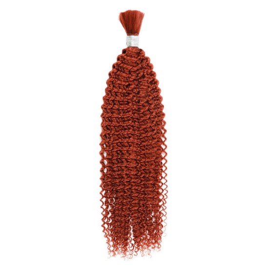 Orange Kinky Curly Bulk Hair Extensions for Boho Knotless Braiding Orange Kinky Curly Bulk Hair Extensions for Boho Knotless Braiding