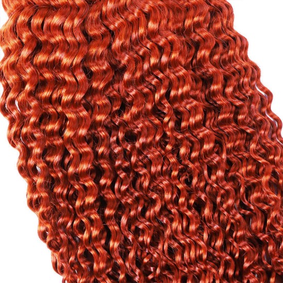Orange Kinky Curly Bulk Hair Extensions for Boho Knotless Braiding Orange Kinky Curly Bulk Hair Extensions for Boho Knotless Braiding