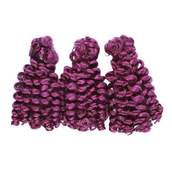 Purple Bouncy Curl Bulk Hair Extensions For Crochet Braids Human Hair Purple Bouncy Curl Bulk Hair Extensions For Crochet Braids Human Hair