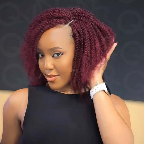 Affordable Afro Kinky Bulk Human Hair Extension 99J Burgundy Color For Braiding DreadLock Affordable Afro Kinky Bulk Human Hair Extension 99J Burgundy Color For Braiding DreadLock