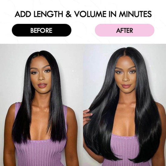Invisible 9PCS Weft Clip In Hair Extensions 5PCS Volumizer Afro Kinky Curly PU Clip In Human Hair Invisible 9PCS Weft Clip In Hair Extensions 5PCS Volumizer Afro Kinky Curly PU Clip In Human Hair