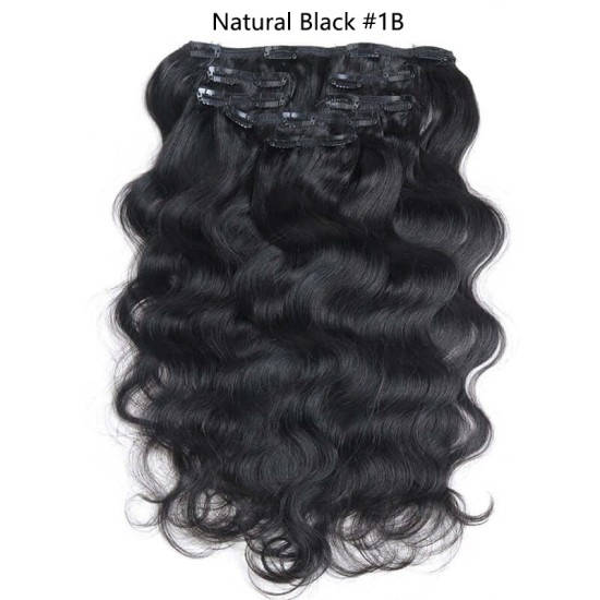 Body Wave Hair 7Pcs Clip in Hair Extension Brazilian Natural Black Virgin Human Hair Body Wave Hair 7Pcs Clip in Hair Extension Brazilian Natural Black Virgin Human Hair
