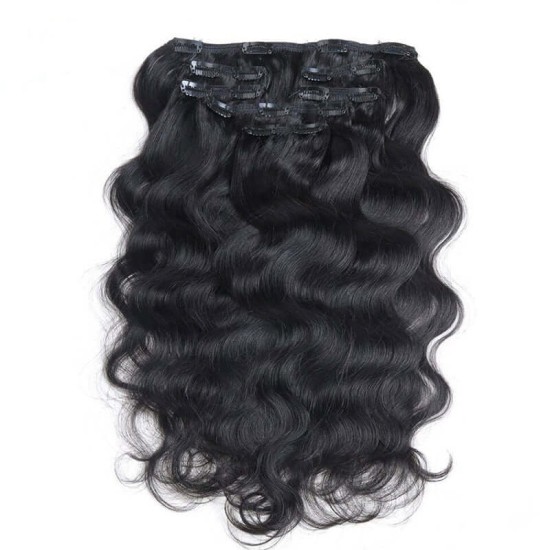 Body Wave Hair 7Pcs Clip in Hair Extension Brazilian Natural Black Virgin Human Hair Body Wave Hair 7Pcs Clip in Hair Extension Brazilian Natural Black Virgin Human Hair