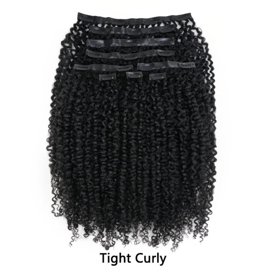 Burmese Curly PU Clip In Hair Extensions 9PCS 5PCS Volumizer Human Hair Burmese Curly PU Clip In Hair Extensions 9PCS 5PCS Volumizer Human Hair