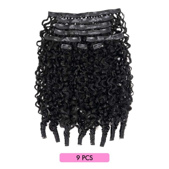 Burmese Curly PU Clip In Hair Extensions 9PCS 5PCS Volumizer Human Hair Burmese Curly PU Clip In Hair Extensions 9PCS 5PCS Volumizer Human Hair