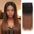 Ombre #T2/30 Mixed Subtle Ombre Brown PU Clip In Hair Extensions Straight Seamless Clip In Human Hair