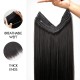 Halo Hair Extensions Human Hair Straight One Piece Clip in with Invisible Wire & V Part Breathable Weft Halo Hair Extensions Human Hair Straight One Piece Clip in with Invisible Wire & V Part Breathable Weft