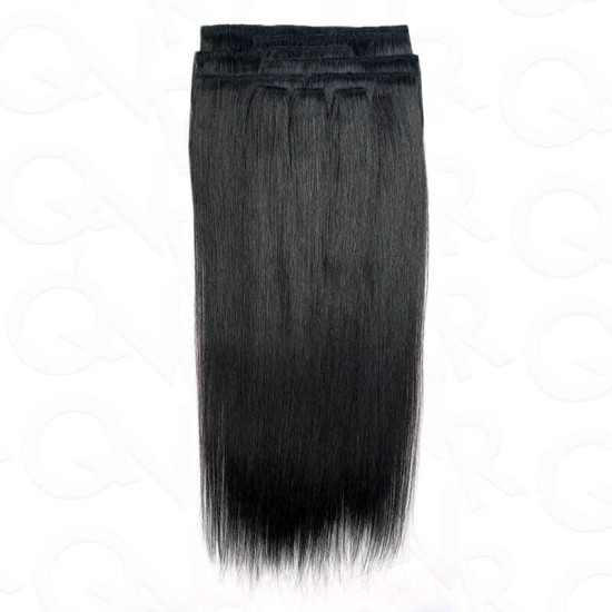 Invisible 9PCS Weft Clip In Hair Extensions 5PCS Volumizer Natural Straight PU Clip In Human Hair Invisible 9PCS Weft Clip In Hair Extensions 5PCS Volumizer Natural Straight PU Clip In Human Hair