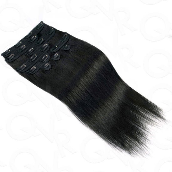 Invisible 9PCS Weft Clip In Hair Extensions 5PCS Volumizer Natural Straight PU Clip In Human Hair Invisible 9PCS Weft Clip In Hair Extensions 5PCS Volumizer Natural Straight PU Clip In Human Hair