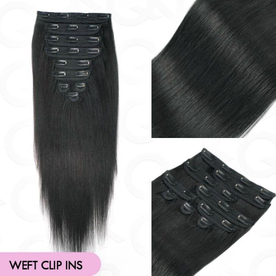 Invisible 9PCS Weft Clip In Hair Extensions 5PCS Volumizer Natural Straight PU Clip In Human Hair Invisible 9PCS Weft Clip In Hair Extensions 5PCS Volumizer Natural Straight PU Clip In Human Hair