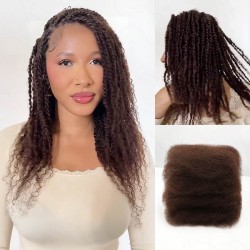 Dark Brown #4 Afro kinky Bulk Hair Extensions For Braiding Dreadlock Human Hair Dark Brown #4 Afro kinky Bulk Hair Extensions For Braiding Dreadlock Human Hair