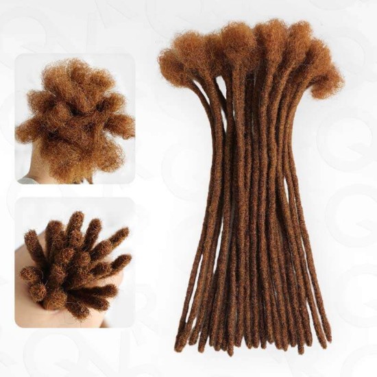 Handmade Dreadlocks Auburn Brown #30 Thickness 0.6cm Human Hair Loc Extensions Handmade Dreadlocks Auburn Brown #30 Thickness 0.6cm Human Hair Loc Extensions