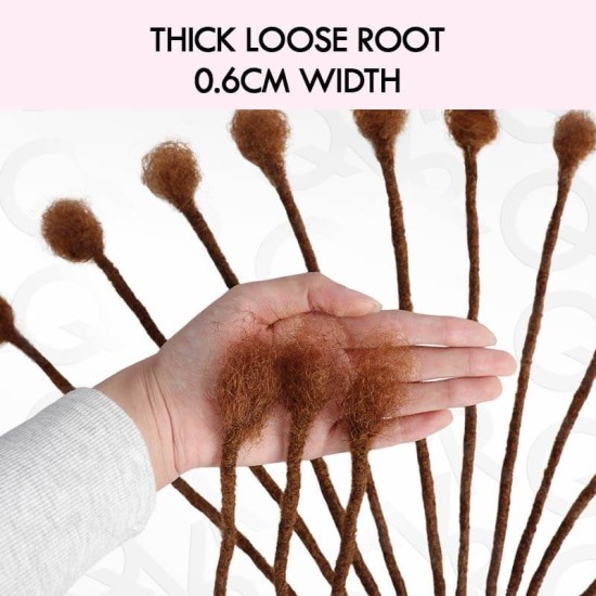 Handmade Dreadlocks Auburn Brown #30 Thickness 0.6cm Human Hair Loc Extensions Handmade Dreadlocks Auburn Brown #30 Thickness 0.6cm Human Hair Loc Extensions