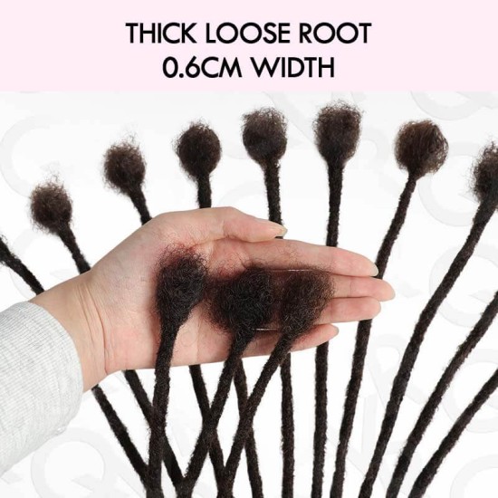 Handmade Dreadlocks Deep Brown #2 Thickness 0.6cm Human Hair Loc Extensions Handmade Dreadlocks Deep Brown #2 Thickness 0.6cm Human Hair Loc Extensions