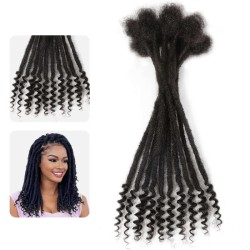 Natural Black Dreadlock Loc Extensions With Curly Ends Human Hair Natural Black Dreadlock Loc Extensions With Curly Ends Human Hair