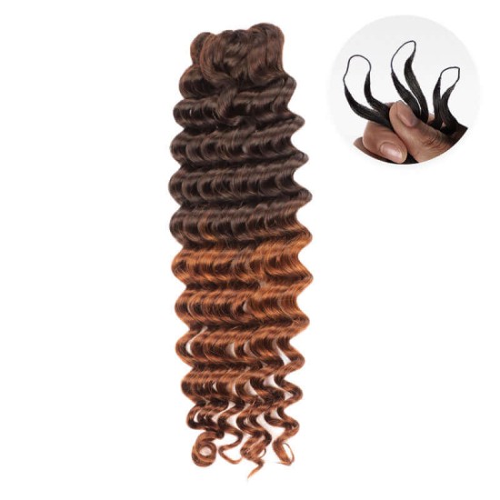 Lightweight T2/30 Color Deep Wave Handmade Feather Crochet Braid Human Hair Extensions Lightweight T2/30 Color Deep Wave Handmade Feather Crochet Braid Human Hair Extensions