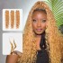 Honey Blonde #27 Water Wave Handmade Feather Crochet Human Hair Extensions