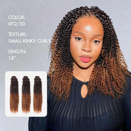 Lightweight T2/30 Color Small Kinky Curly Handmade Feather Crochet Braid Human Hair Extension Lightweight T2/30 Color Small Kinky Curly Handmade Feather Crochet Braid Human Hair Extension