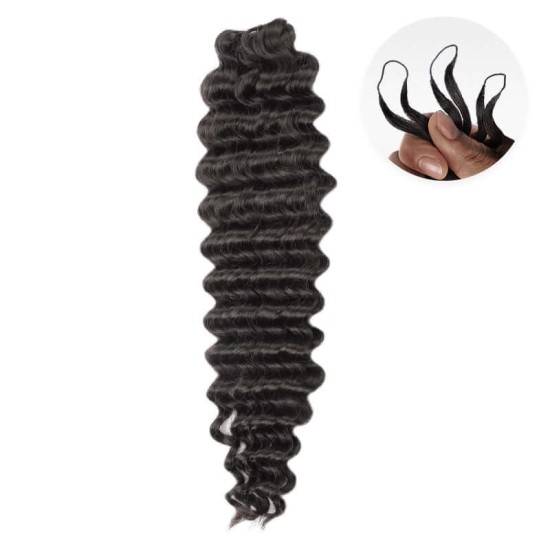 Seamless Deep Curly Handmade Feather Crochet Braid Natural Black Human Hair Extensions Seamless Deep Curly Handmade Feather Crochet Braid Natural Black Human Hair Extensions