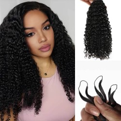 Natural Black #1B Kinky Curly Handmade Feather Crochet Braid Human Hair Extensions Natural Black #1B Kinky Curly Handmade Feather Crochet Braid Human Hair Extensions