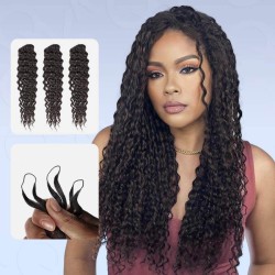 Lightweight Natural Black Water Wave Handmade Feather Crochet Braid Human Hair Extensions Lightweight Natural Black Water Wave Handmade Feather Crochet Braid Human Hair Extensions