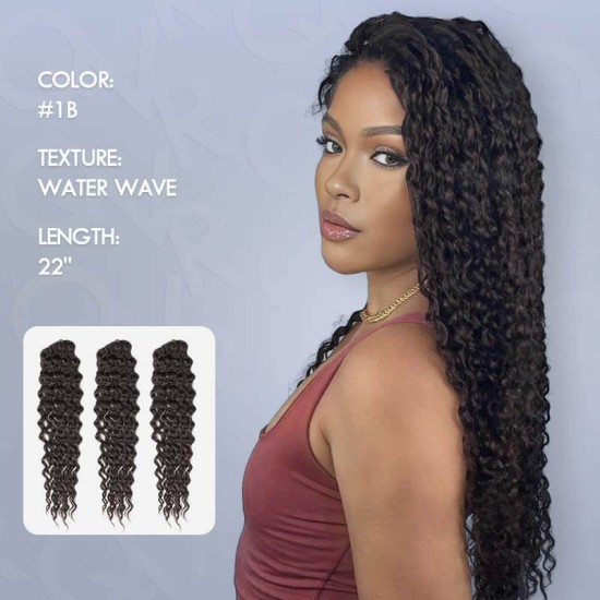 Lightweight Natural Black Water Wave Handmade Feather Crochet Braid Human Hair Extensions Lightweight Natural Black Water Wave Handmade Feather Crochet Braid Human Hair Extensions