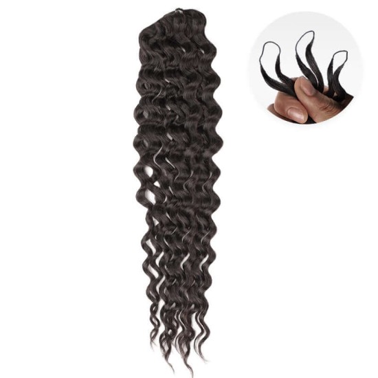 Lightweight Natural Black Water Wave Handmade Feather Crochet Braid Human Hair Extensions Lightweight Natural Black Water Wave Handmade Feather Crochet Braid Human Hair Extensions